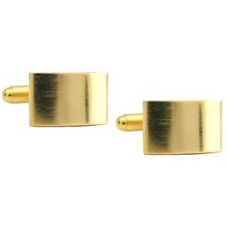 Curved Rectangular Gold Cufflinks