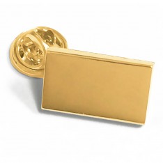 Gold Finish Rectangle Engravable Lapel Pin