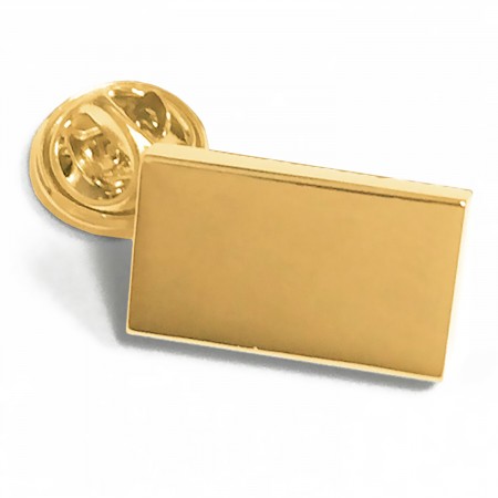 Gold Finish Rectangle Engravable Lapel Pin: Cufflinks Depot Gold Finish Rectangle Engravable Lapel Pin: Cufflinks Depot