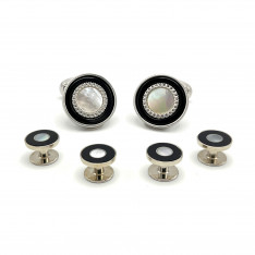 Antique Black and MOP Stud Set