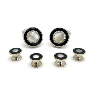 Antique Black and MOP Stud Set