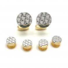 Two Tone Patterned Novelty Stud Set