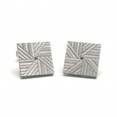 Silver Square Spiral Cufflinks