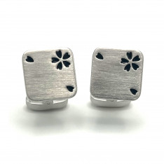 Engravable Flower Blossom Cufflinks