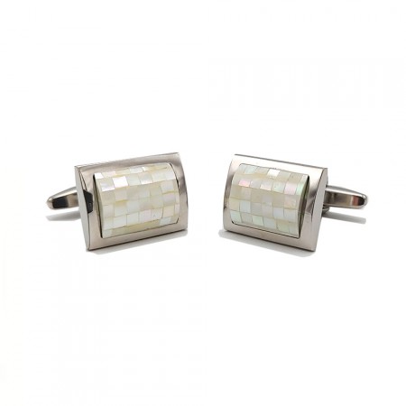 Mother of Pearl Rounded Rectangle Cufflinks
