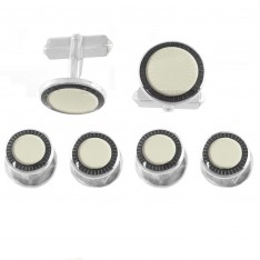 Sterling Silver And Ivory Sunburst Stud Set