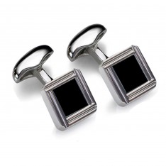 Hand Carved Onyx Square Cufflinks