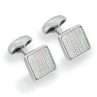 Black Mother of Pearl Herringbone Cufflinks