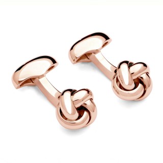 Rose Gold Smooth Knot Cufflinks