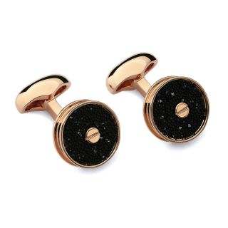 Rose Gold Swarovski Moondust Bolt Cufflinks