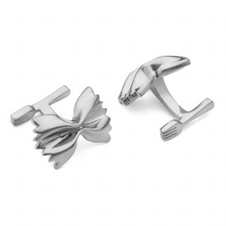 Rhodium Plated Farfalle Cufflinks