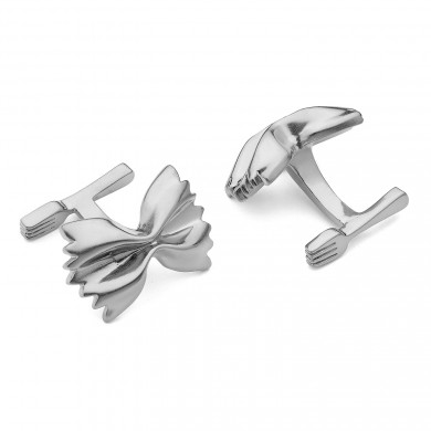 Rhodium Plated Farfalle Cufflinks