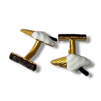 Gold Ice Cream and Flake Cufflinks
