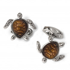 Tigers Eye Turtle Cufflinks