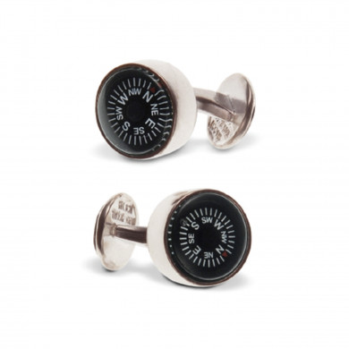 Sterling Silver Compass Cufflinks
