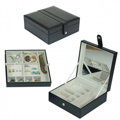 Black Leather Jewelry Case