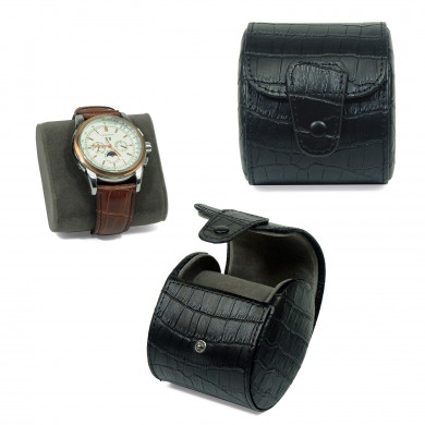 Black Leather Watch Case