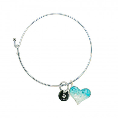 Tilted Heart Turquoise Gradient Bangle