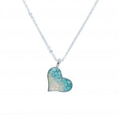 Tilted Heart Turquoise Gradient Necklace