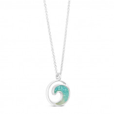 Silver Explorer Wave Turquoise Gradient Necklace
