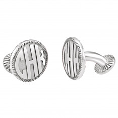 Sterling Silver Carved Monogram Cuff Links
