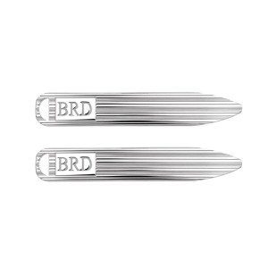 10K White Textured Monogram Collar Stay