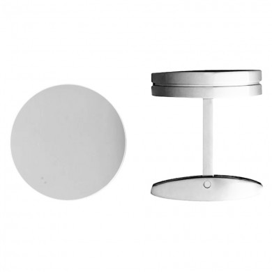 Polished Satin Capped Stainless Steel Cufflinks
