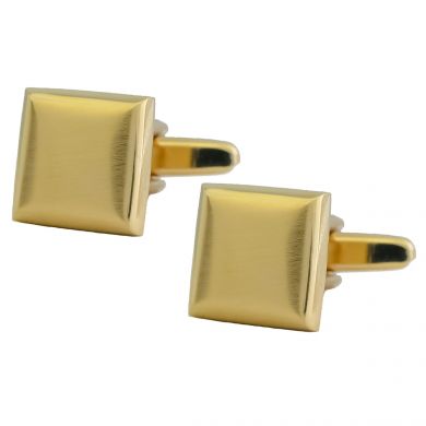 Gold Square Cushion Engravable Cufflinks