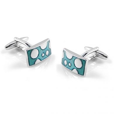 Teal Ocean Bubble Dots Cufflinks