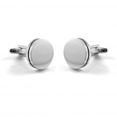 Smooth Black Rim Engravable Cufflinks