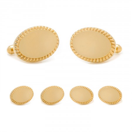 Engravable Gold Studs and Cufflinks Set Engravable Gold Studs and Cufflinks Set