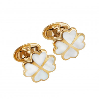 Vermeil MOP Four Leaf Clover Cufflinks