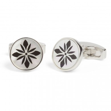 Simon Carter Mother of Pearl Flower Print Cufflinks