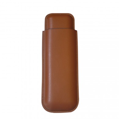 Two Cigar Brown Leather Case