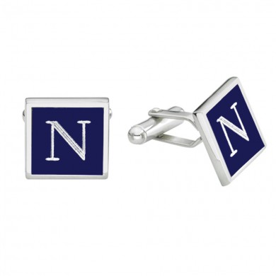 Engravable Blue Square Cufflinks