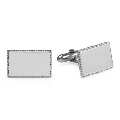 Sterling Beaded Envelope Engraved Cufflinks