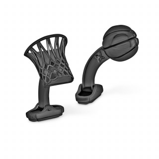Gunmetal Plated Basketball and Hoop Cufflinks