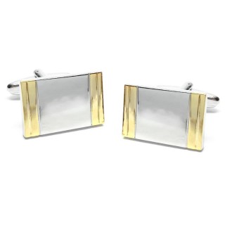 Two-Toned Rectangular Cufflinks