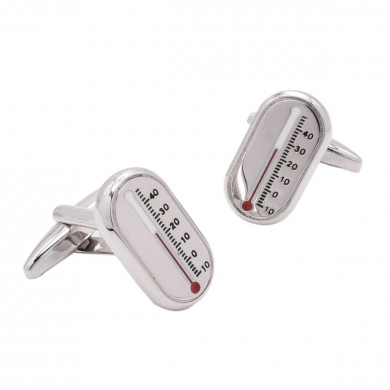 Silver Thermometer Cufflinks