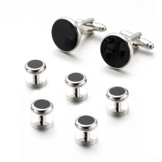 Silver and Black Five-Stud Set