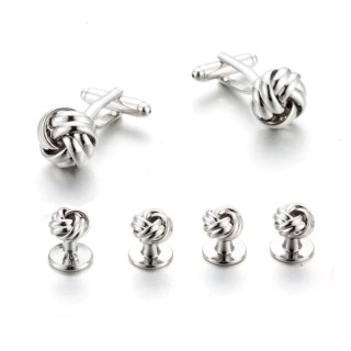 Silver Knot Stud Set