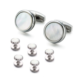Silver & Mother Of Pearl Five-Stud Set