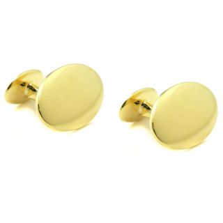 18Kt Vermeil Oval Engravable Cufflinks