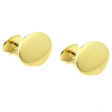 18Kt Vermeil Oval Engravable Cufflinks