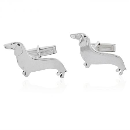Silver Dachshund Cufflinks