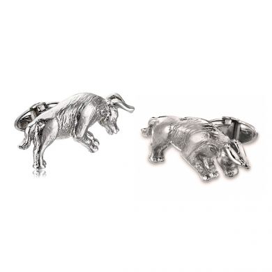 Sterling Silver Bull Cufflinks