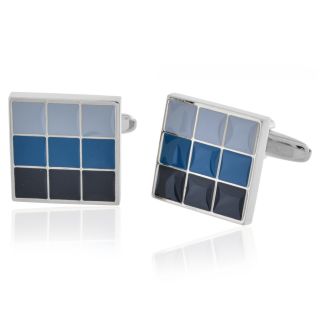 Blue Checkered Cufflinks