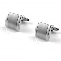 Two Tone Rectangular Engravable Cufflinks