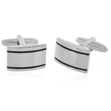 Double Striped Engravable Cufflinks