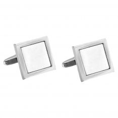 Framed Square Engraved Cuff Links